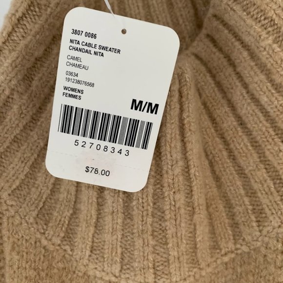 BNWT Roots Oversized Turtleneck Sweater in Camel: size medium - Picture 9 of 10